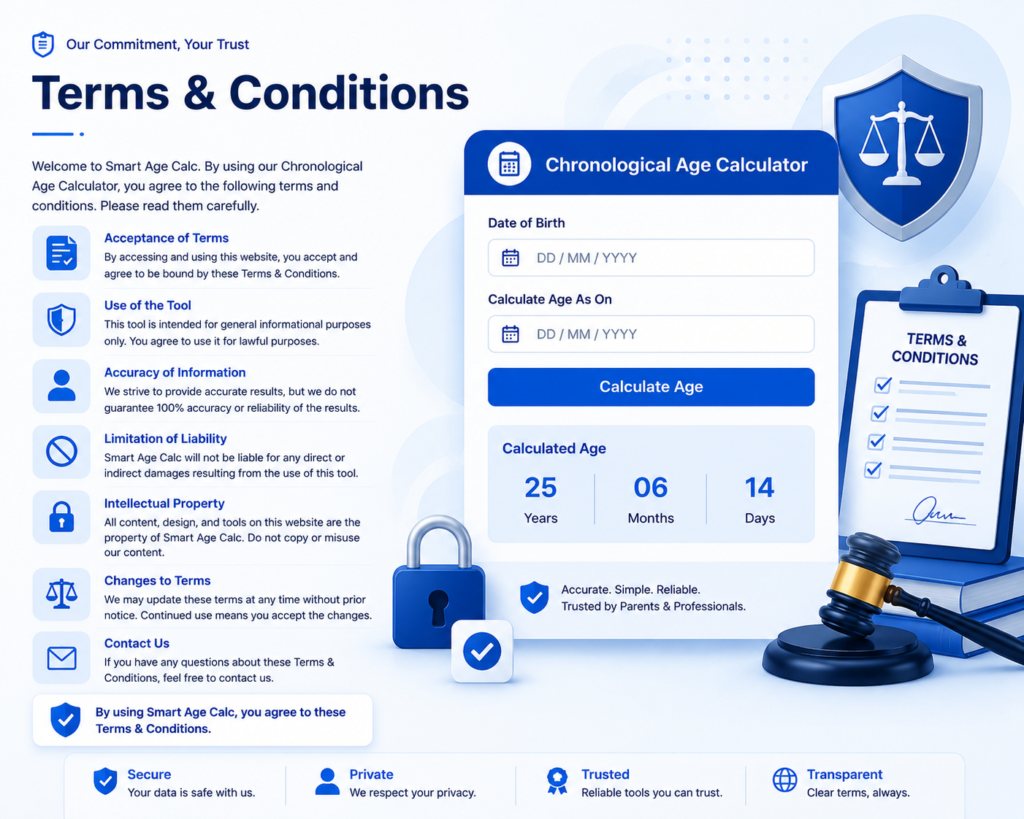 Terms and Condition Chronological Age Calculator